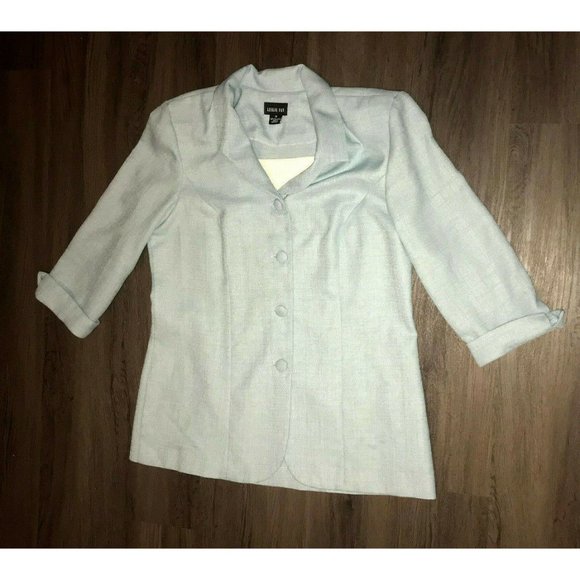 Leslie Fay Blue Four Button Size 16 Womens Blazer